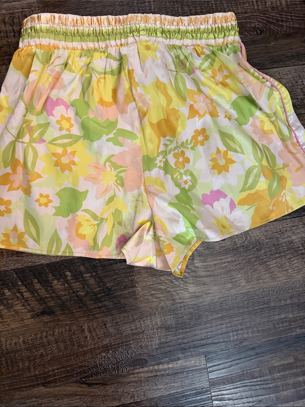 Women’s Floral Yellow & Pink Pajama Set - Picture 4 of 6